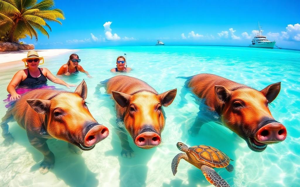 Nassau: 3 Islands Tour, Snorkel, Pig Beach, Turtles & Lunch
